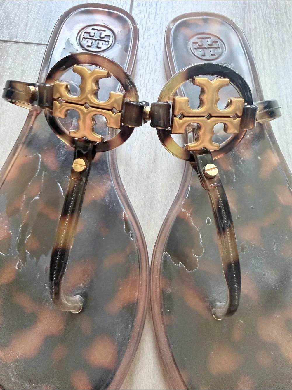 Tory Burch Tortoise Mini Miller Jelly Sandals
